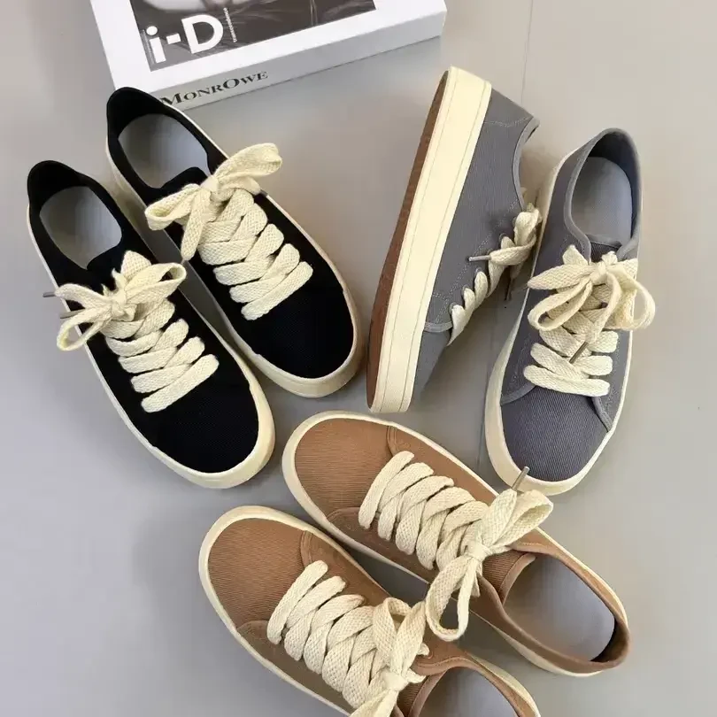 【网红甄选】爆款男士夏季薄款圆纯色系带百搭帆布鞋底单鞋机能潮鞋