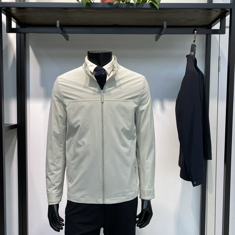 25年秋季新品男士立领夹克上衣商务休闲薄款简约外套LENZON领佐