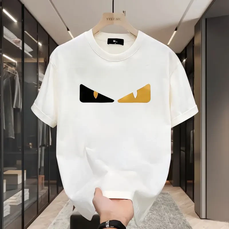 【高品质男装】纯棉潮流休闲个性印花短袖t恤半袖宽松韩版百搭圆领