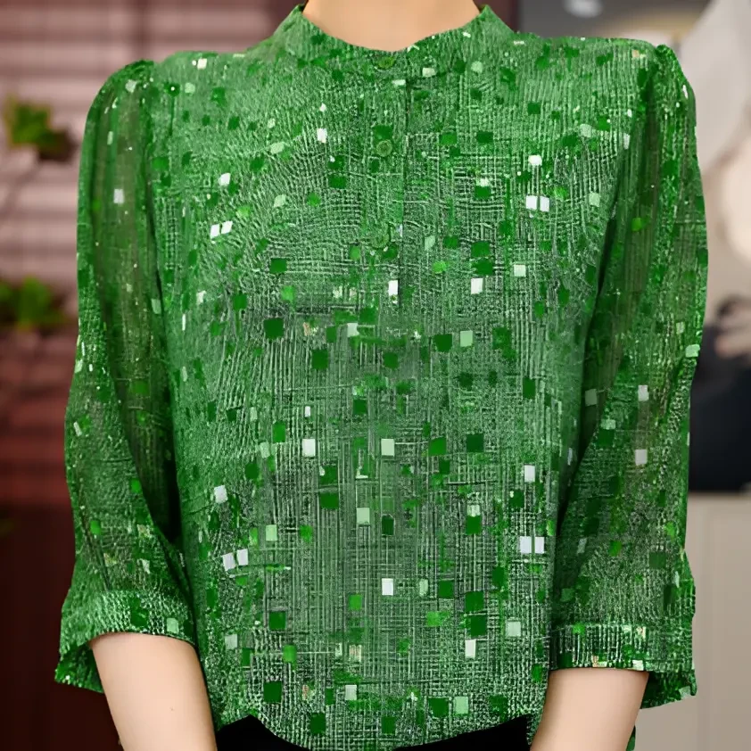 【原版品质】2025新款优雅气质高贵感一碧万顷定制小衫ZF-S018