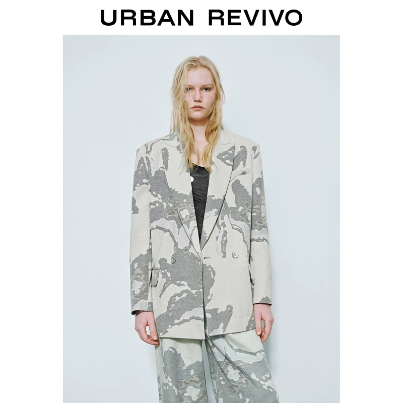 【UR设计师系列】UR2025春季新品女装欧若风西装外套UWA150001