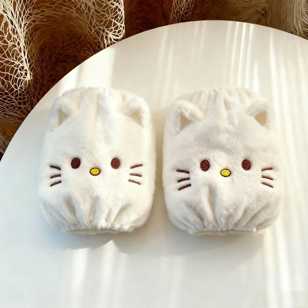 可爱刺绣猫咪防污袖套女羽绒护袖工作防污袖套保暖短款成人袖套