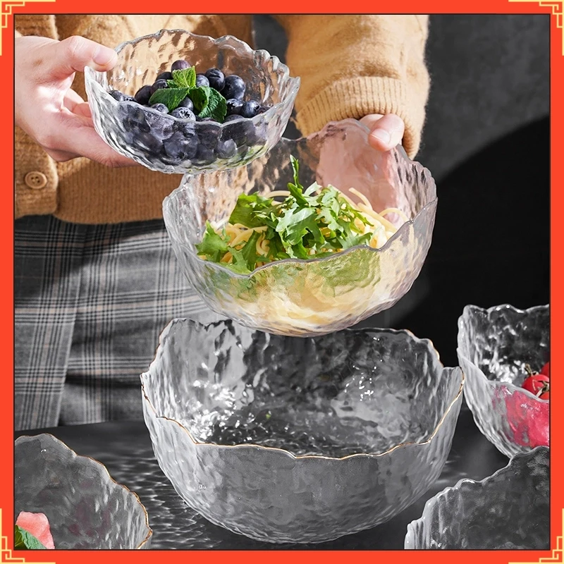 玻璃碗大容量家用客厅餐桌沙拉碗可爱餐具一人食北欧ins风B15