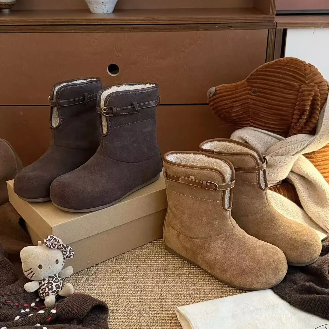 短筒保暖成人时尚雪地靴冬季中筒短靴女鞋加绒