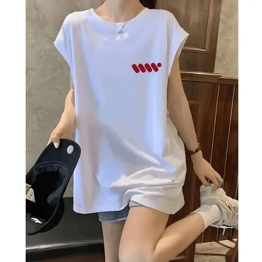 中长款遮屁股背心女2025夏季新款外穿宽松百搭无袖t恤设计感上衣