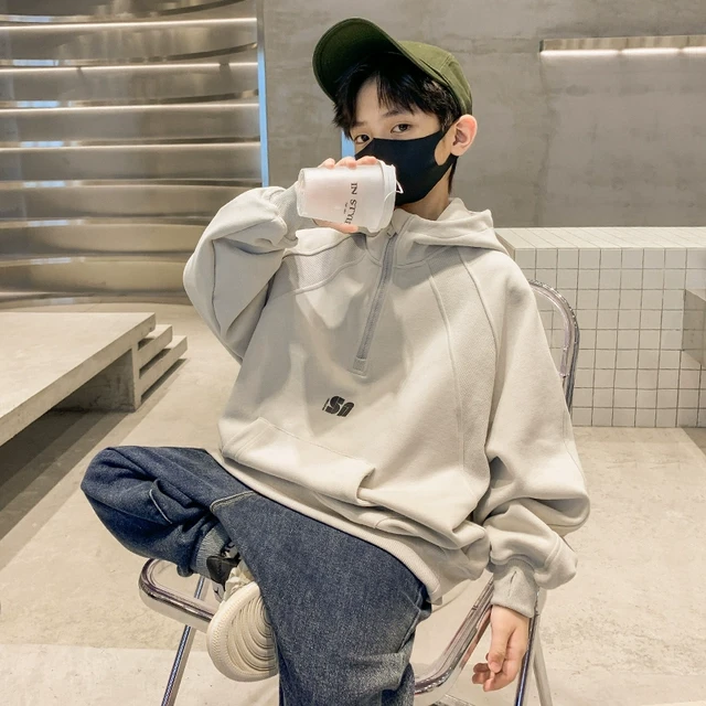 男童卫衣连帽春秋款2025新款中大儿童装春装上衣潮痞帅气时髦男孩