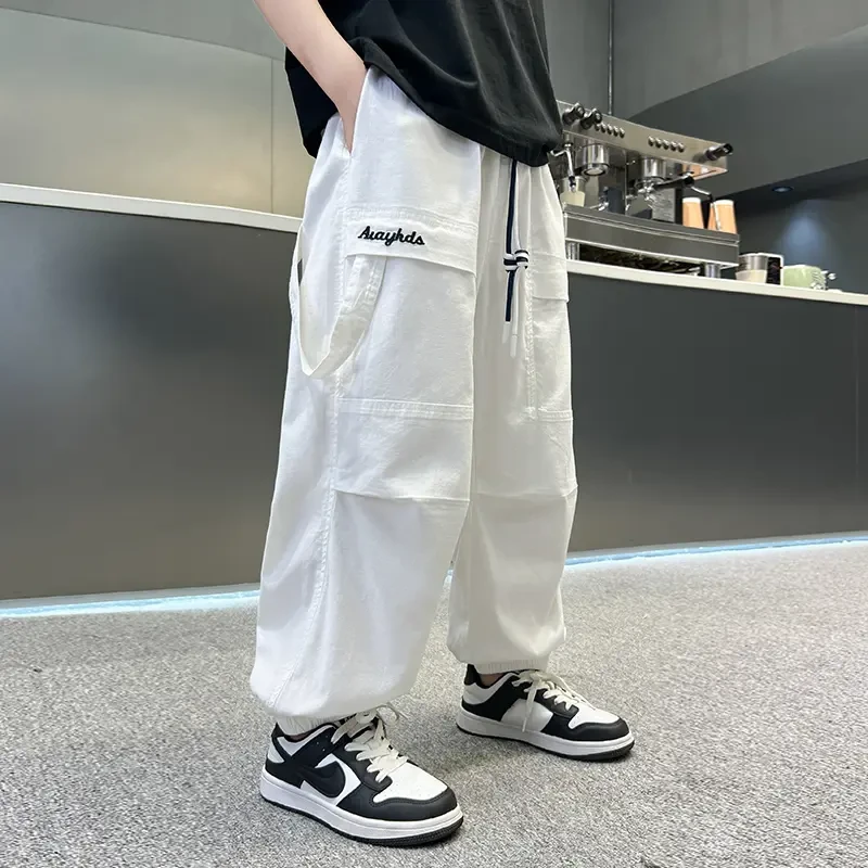 男童防蚊裤薄款2025新款中大童夏季长裤儿童速干裤子工装休闲男孩