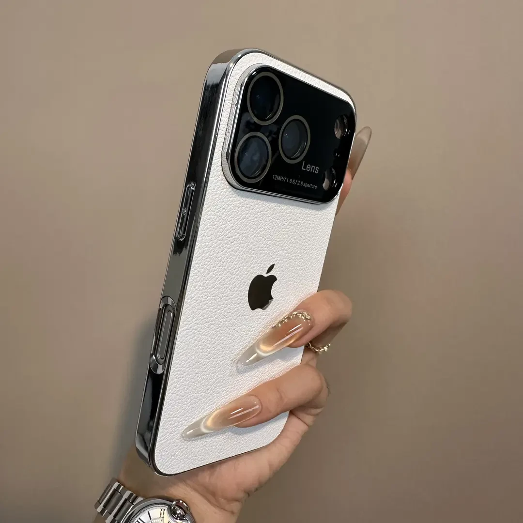 高级感秒变17大视窗适用iPhone17promax手机壳16pro荔枝纹15皮纹