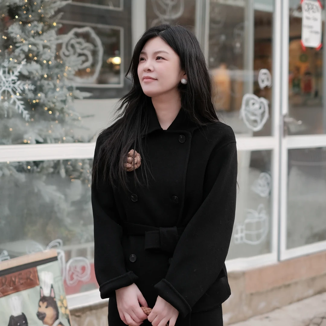 【暖冷冬序】秋冬季新款经典精致翻领柔软挺括收腰羊毛套装