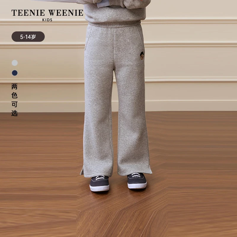 TeenieWeenie Kids小熊童装秋女童时尚加绒阔腿喇叭裤TKTM258968I