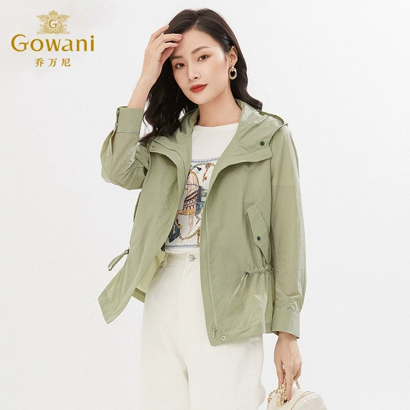 乔万尼春装新款风衣休闲百搭款式短外套收腰上衣EI3B187403