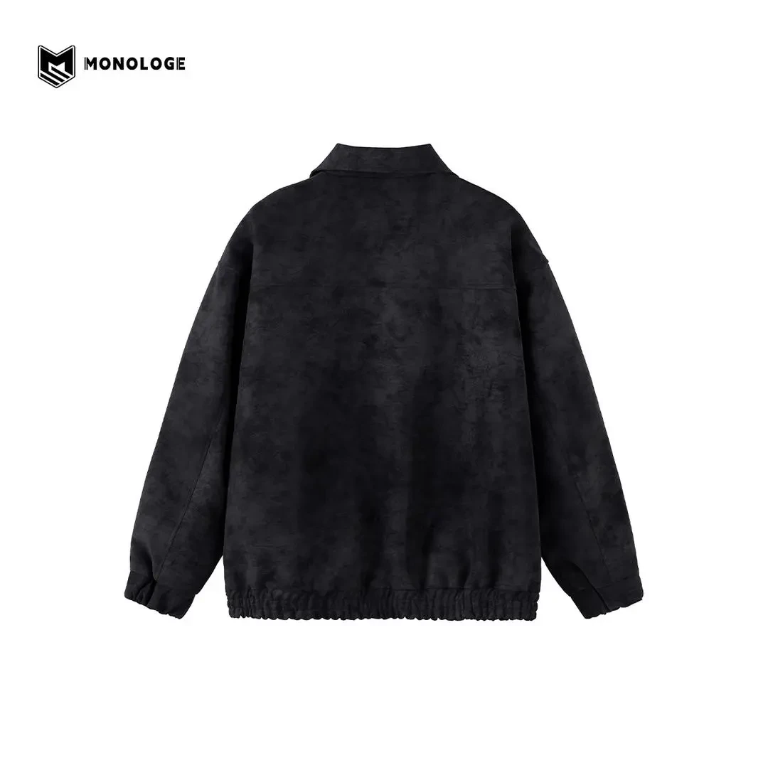 MONOLOGE春季新款复古皮衣外套男士美式潮流休闲百搭宽松潮牌夹克