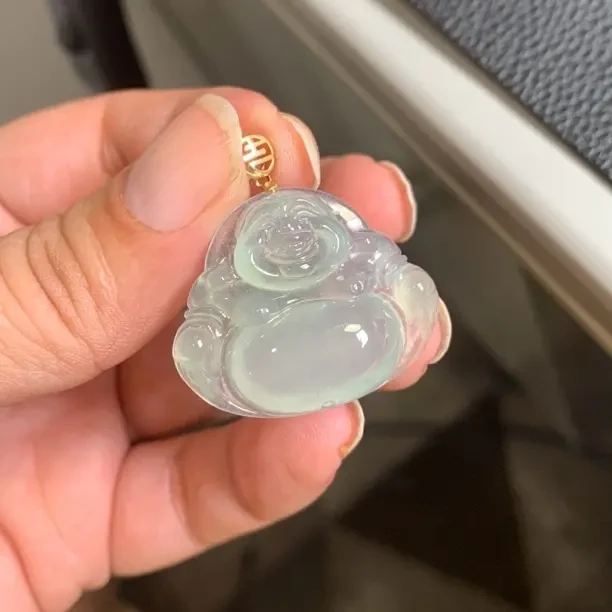 缅甸A货翡翠冰晴佛公精美雕刻女士礼物冰透轻奢精致