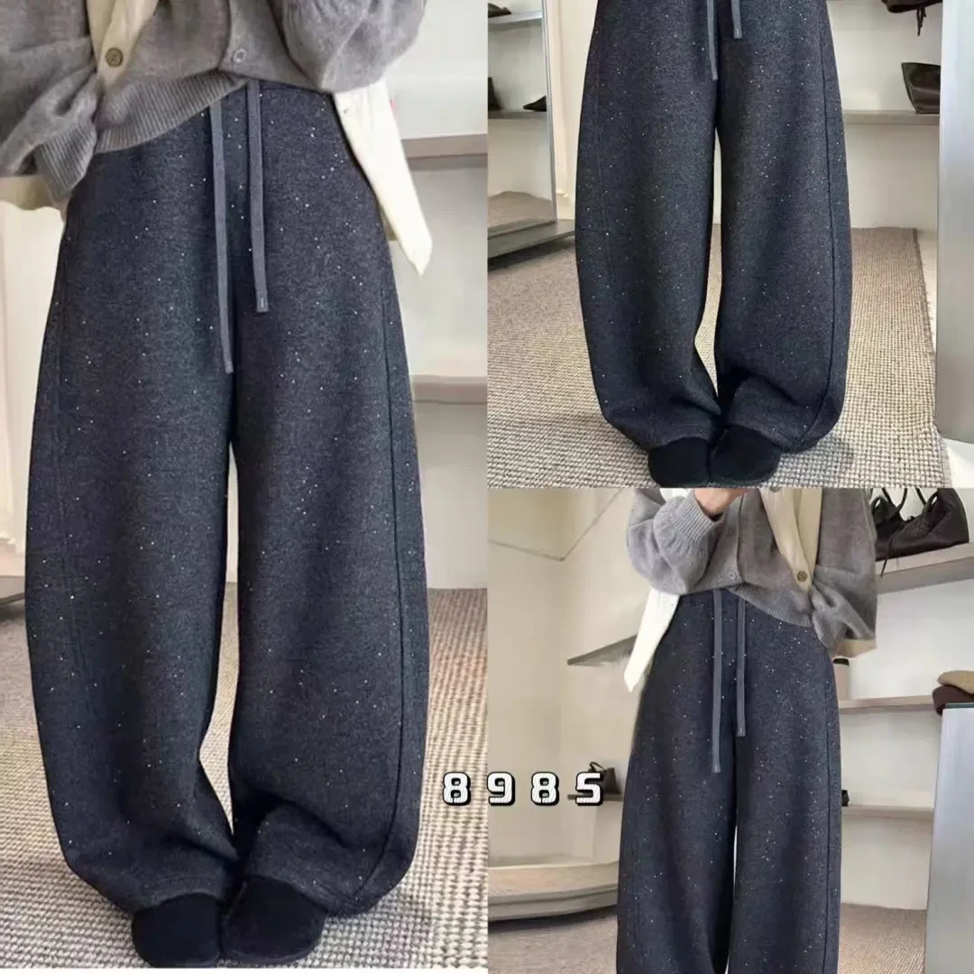 青青家 撒银加绒弯刀裤