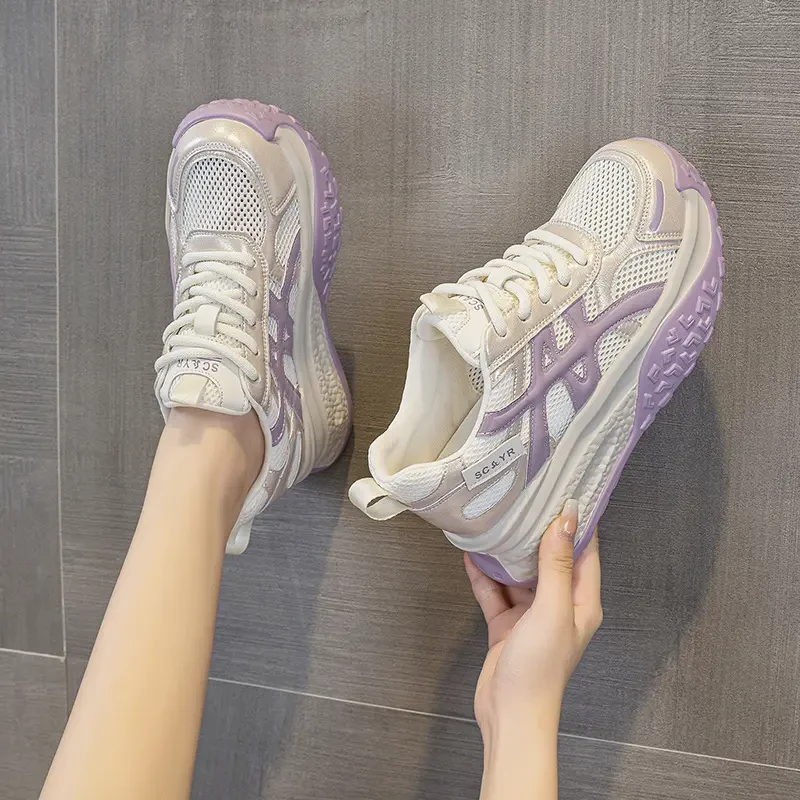 小个子厚底增高鞋女2025夏季新款粉色阿甘女款夏季粉色厚底阿甘鞋