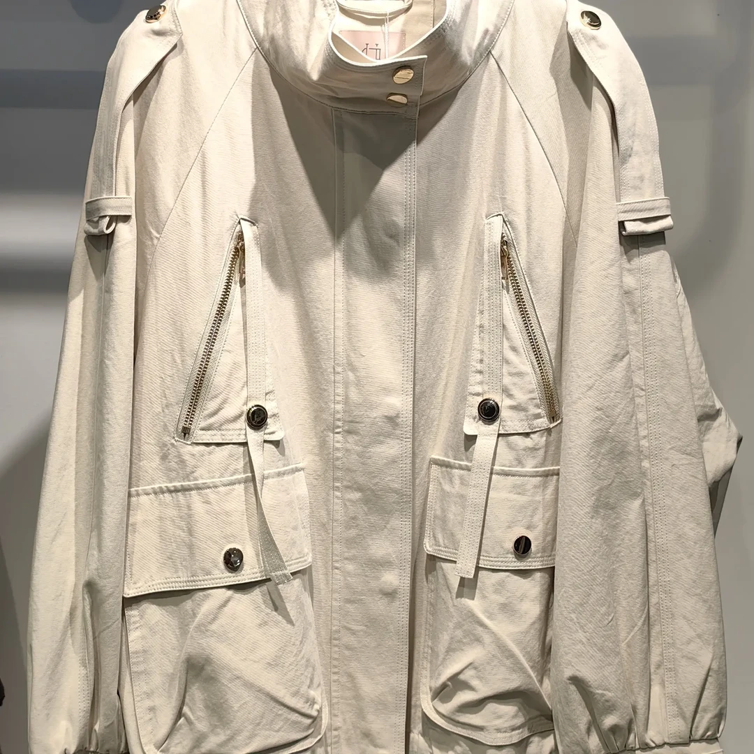 薄款女通勤风适中立领长袖短外套户外休闲女士中长款款