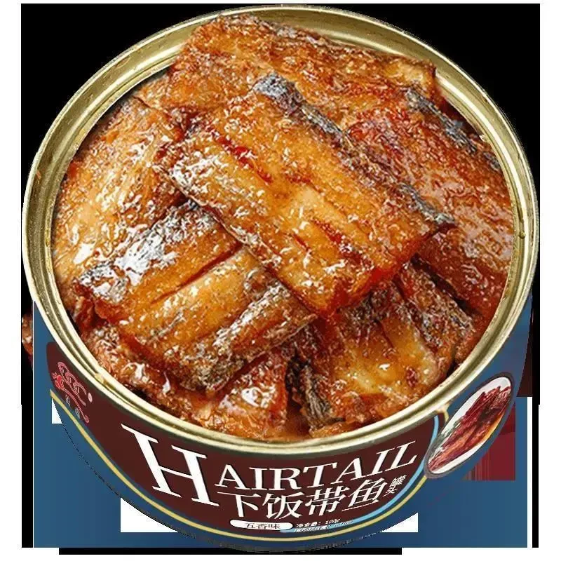 【6罐巨划算】五香带鱼罐下饭菜香辣海鲜熟食罐装黄花鱼1罐充饥