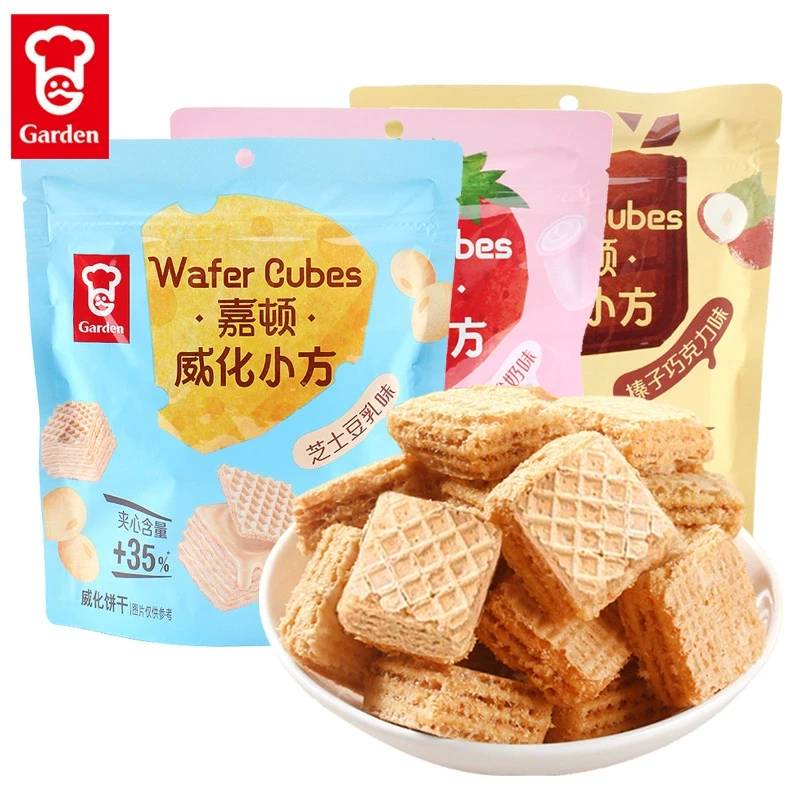 【到手6袋 3口味】嘉顿威化饼小方饼干93g