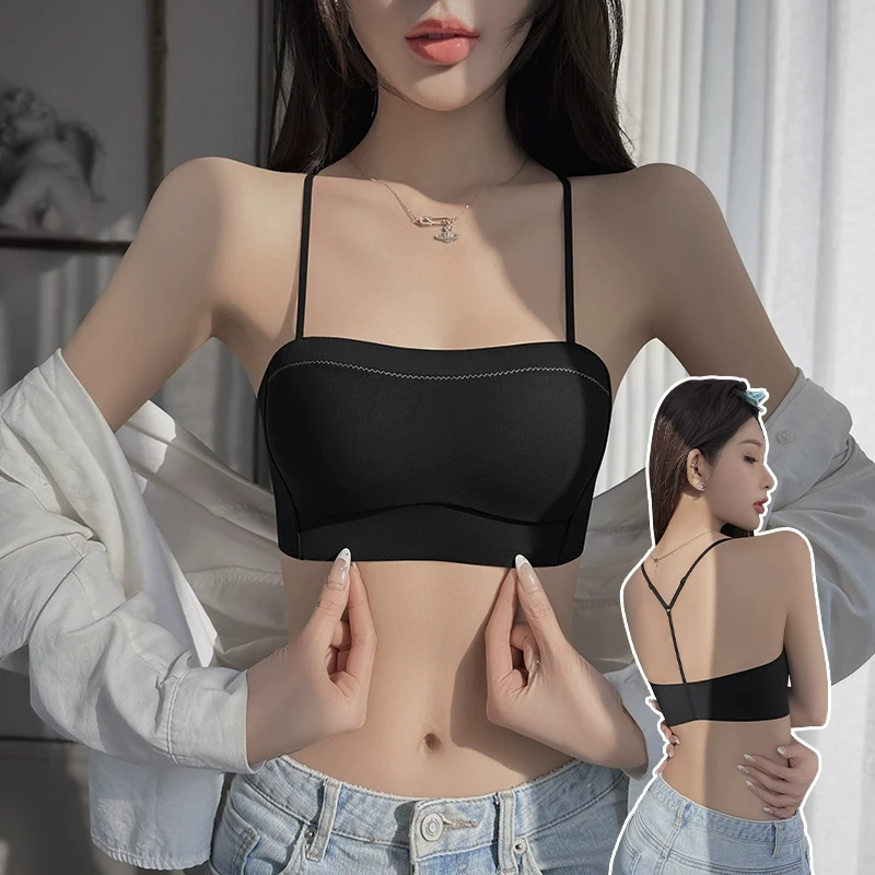 美背内衣女2025新款爆款一体式抹胸防走光吊带背心小胸文胸罩无痕