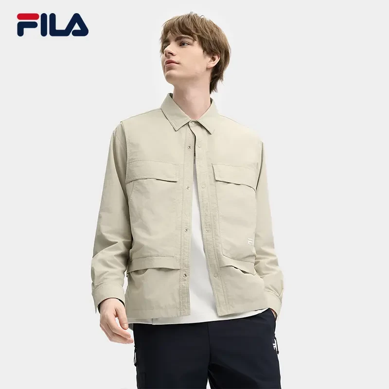 Fila/斐乐男士梭织外套2025新款时尚百搭休闲亲肤舒适F11M519707F