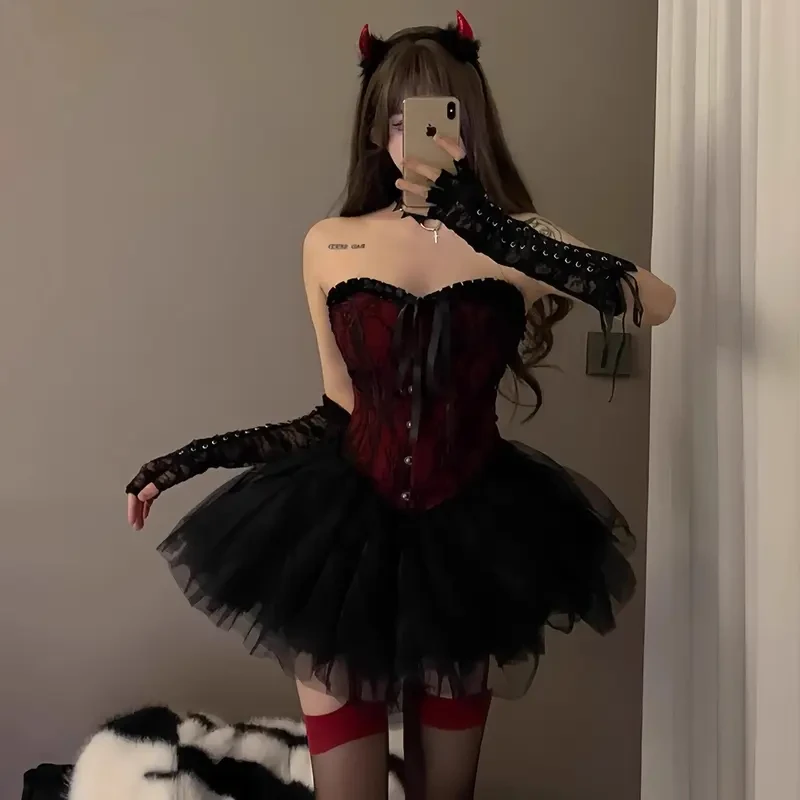 夏季趣味服装制服内衣小恶魔角色扮演套装高级感约会战袍收腰显瘦