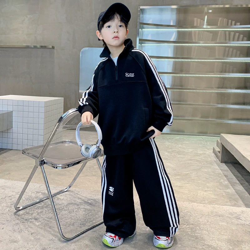 儿童装男童套装春秋款2025新款春装卫衣男孩大童运动春季酷帅气潮