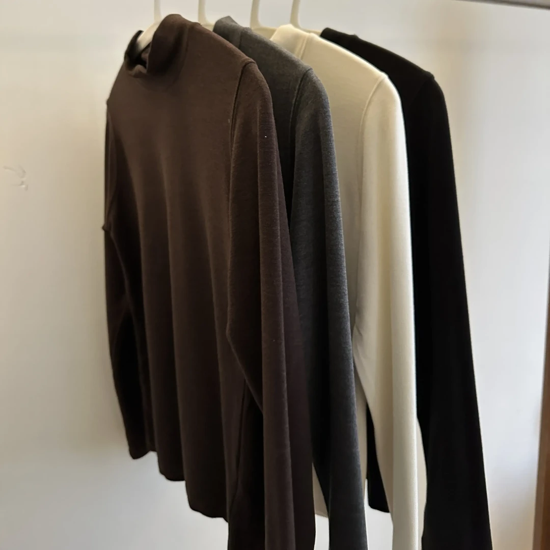 【王小姐】高端面料 “拿铁”小中领显瘦舒适半高领打底衫女