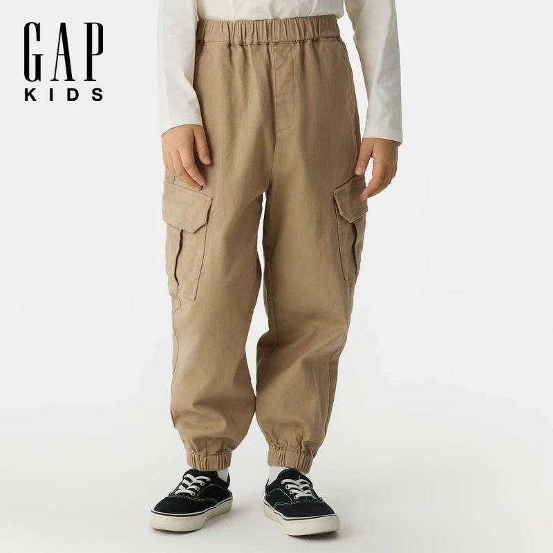 Gap男童2025新款大口袋束口工装长裤百搭儿童装休闲裤675289