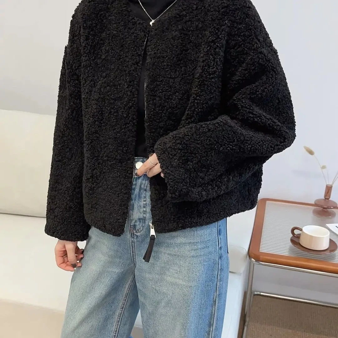 青青家 圆领短款加厚外套