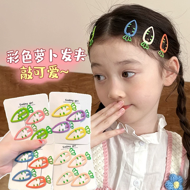鸭嘴夹小女孩可爱卡通新款合百搭彩色发夹獭兔毛发卡日韩风格