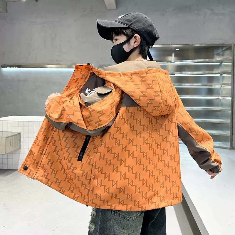 男童外套洋气春秋款2025新款大男孩儿童秋季痞帅气风衣上衣秋装潮