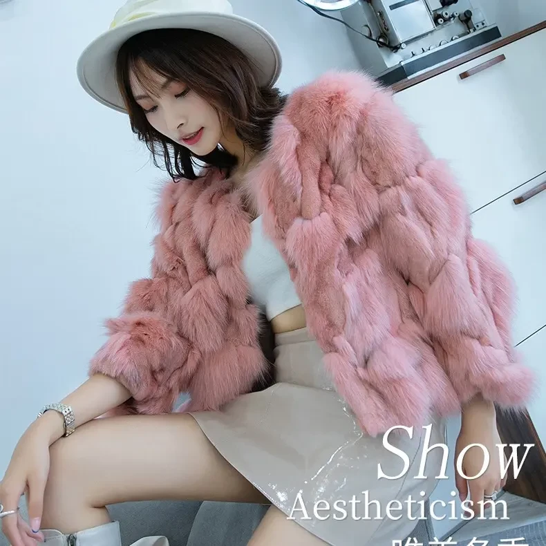 皮草外套女海宁2025新款秋冬狐狸毛短款上衣七分袖韩版