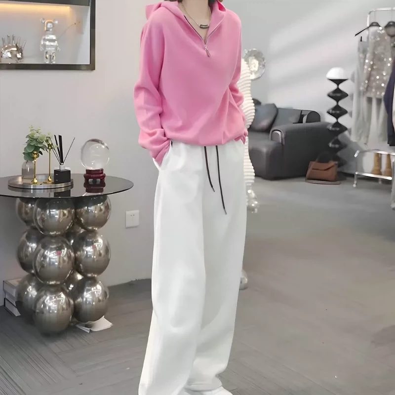 粉色休闲运动套装女2025新款洋气减龄卫衣阔腿裤春季穿搭一整套潮