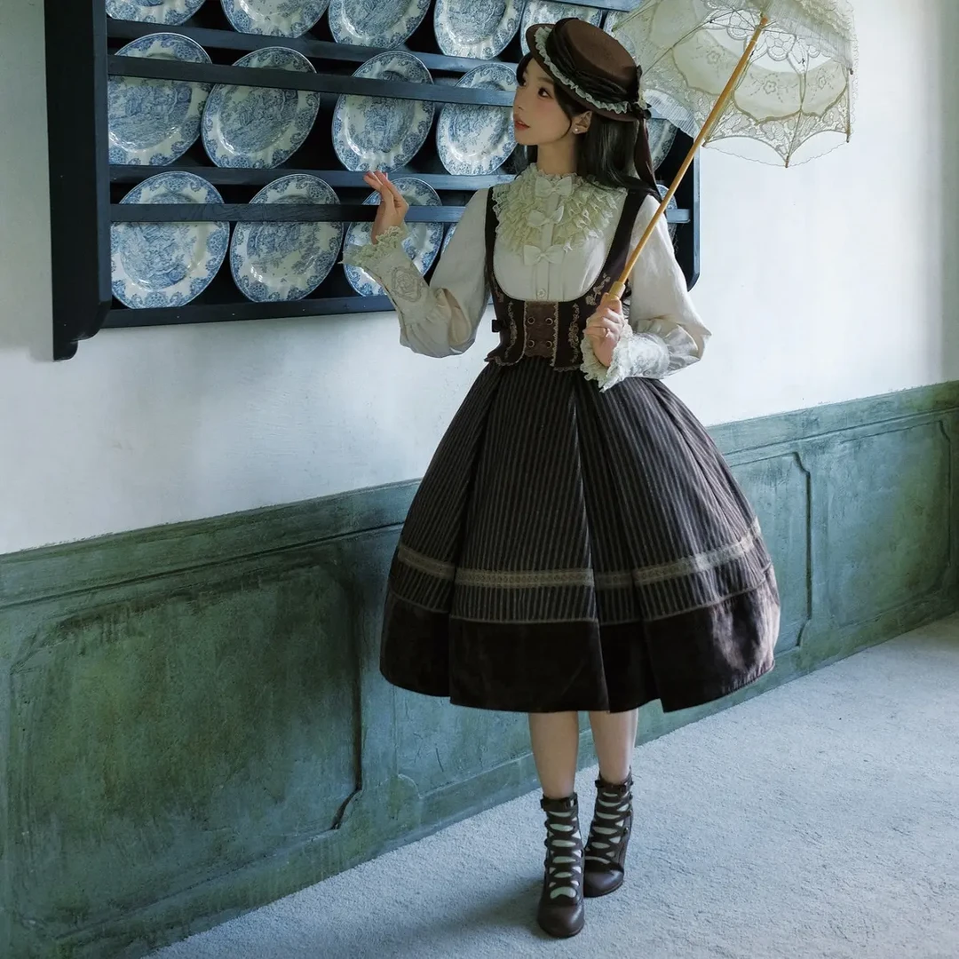 奥斯汀的书信托胸jsk法式复古优雅显瘦洛丽塔连衣裙op