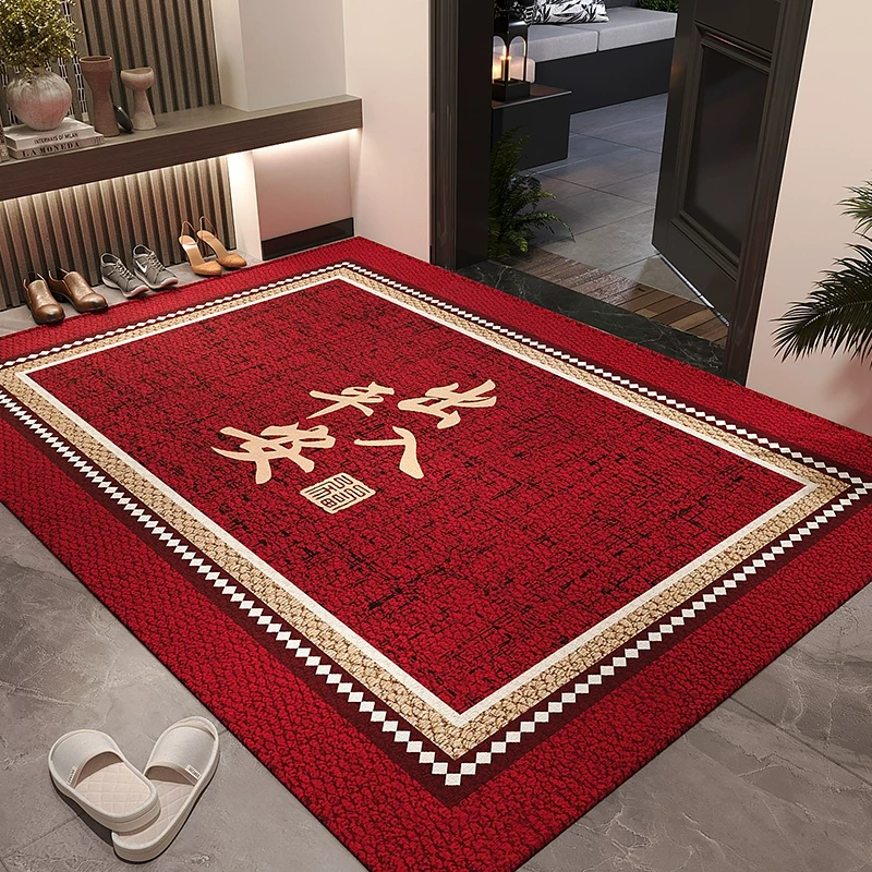 喜庆红色入户门垫玄关大门地垫脚垫除尘耐脏家用可裁剪地毯马年