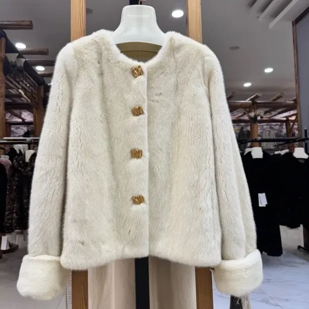 貂貂外套女款宽松显瘦韩版毛毛大衣冬季时尚保暖