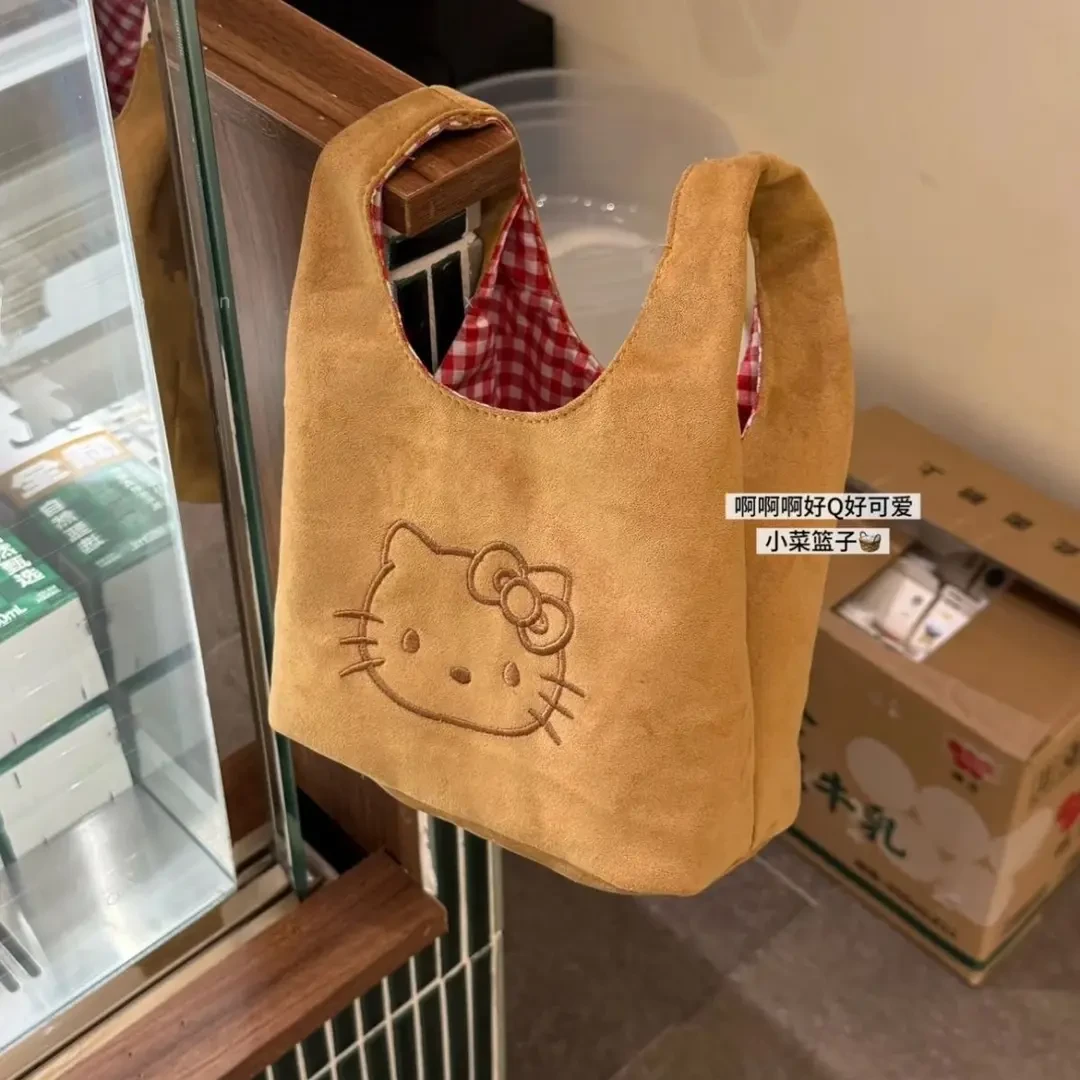 秋冬款新款麂皮绒kitty手提包通勤外出便携小巧百搭精致出行D277