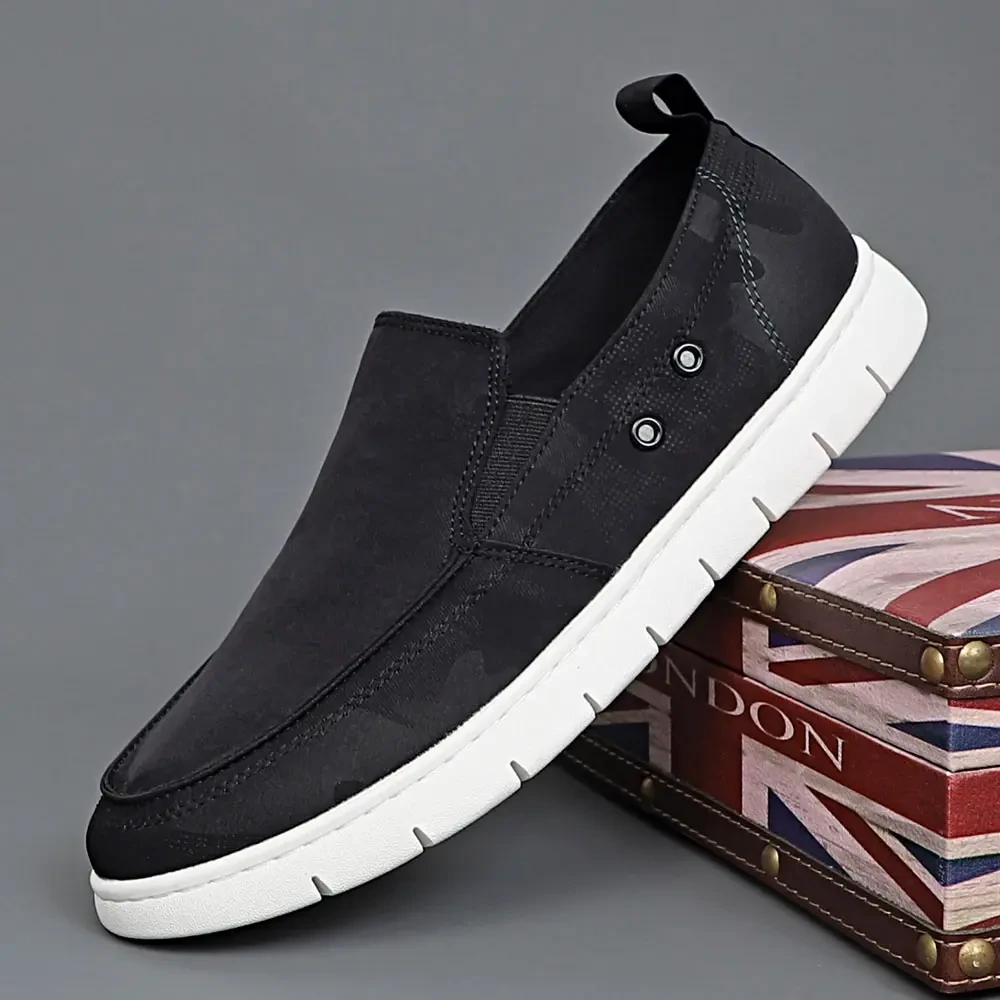 男士透气冰丝布鞋软底懒人鞋春夏休闲套脚板鞋舒适百搭老北京布鞋