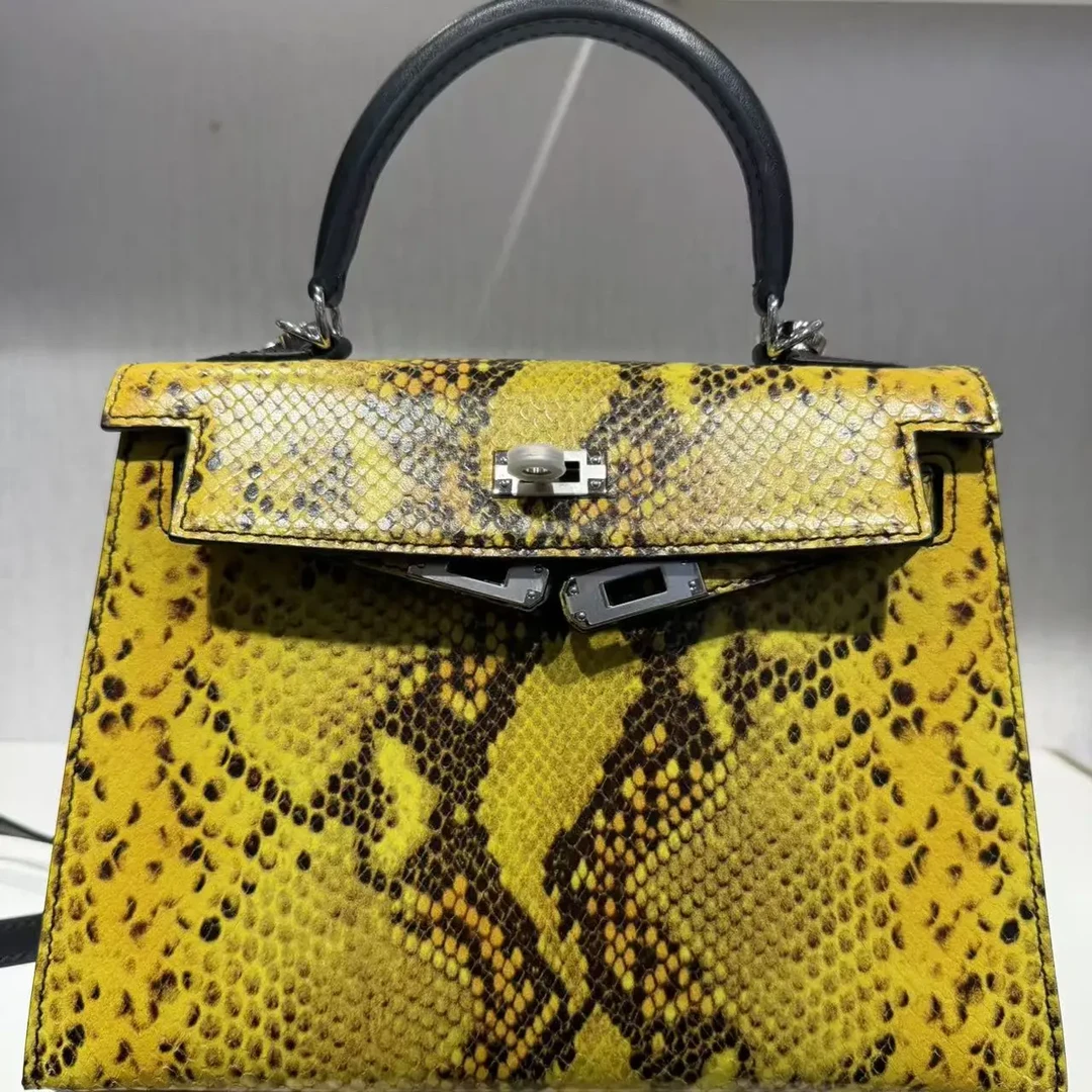 熹微【蛇纹牛皮斜挎女包（琳琳）系列】原厂真皮气质轻奢时尚小众