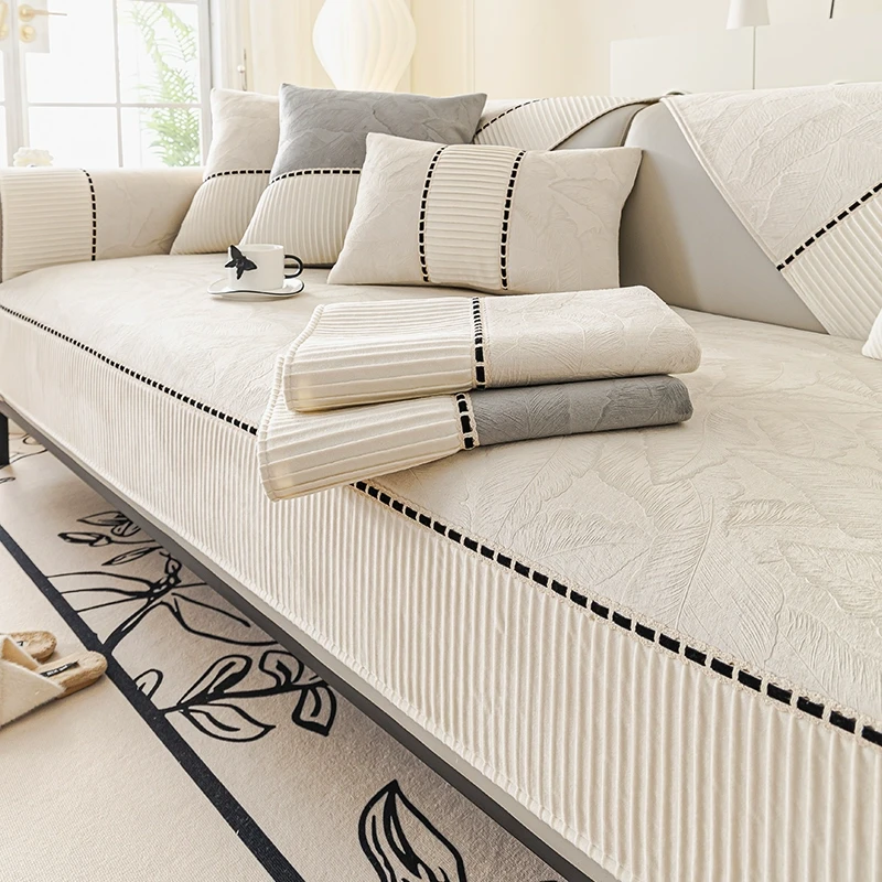轻奢高级感沙发盖垫2025新款防滑沙发坐垫四季通用直排沙发盖布