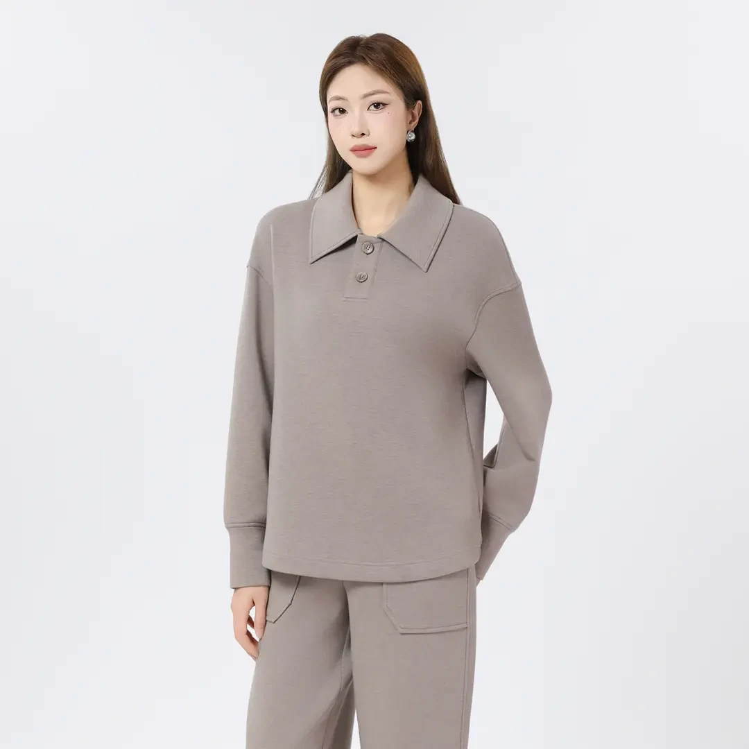 AMASS/阿玛施早春新款宽松卫衣极简风百搭休闲长袖简约上衣530015