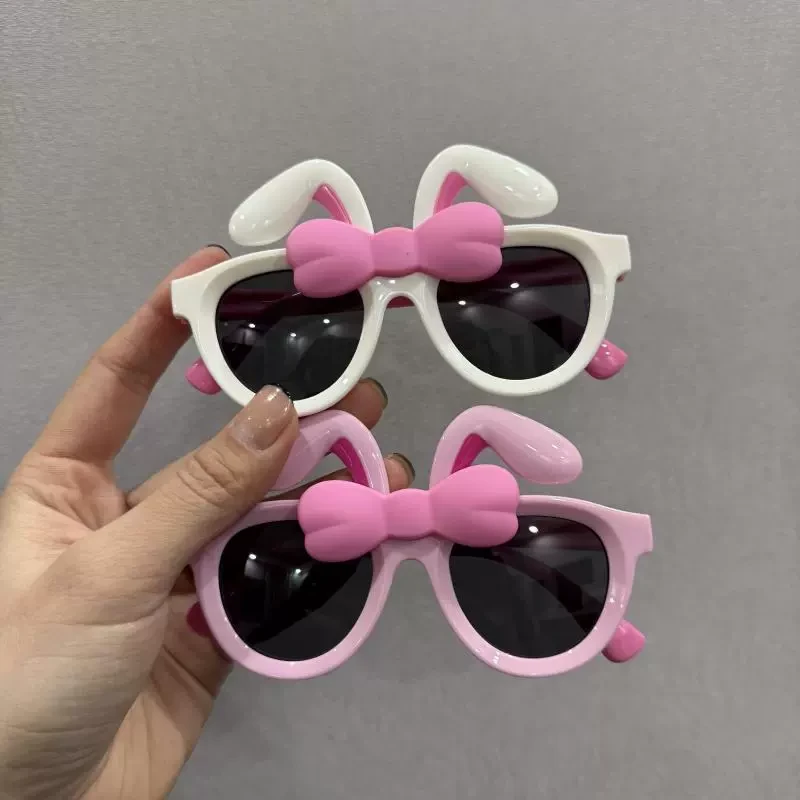 儿童眼镜可爱女宝宝超萌偏光太阳镜女童蝴蝶结小女孩洋气遮阳墨镜