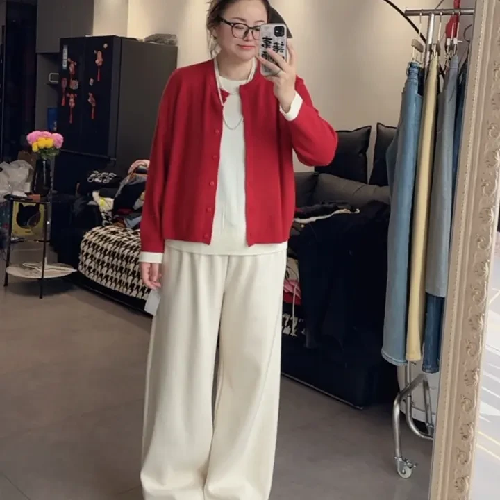 9295针织毛衣假两件开衫上衣
