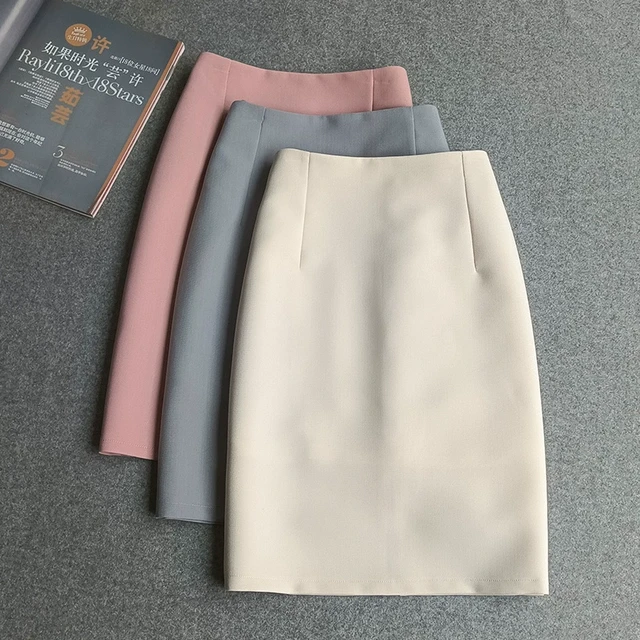 包臀半身裙中长款女2025春夏新款高腰一步裙通勤裙子后开叉半裙