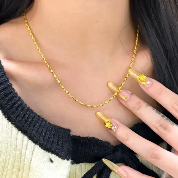 铜合金项链 竹节节节高升时尚百搭气质项链