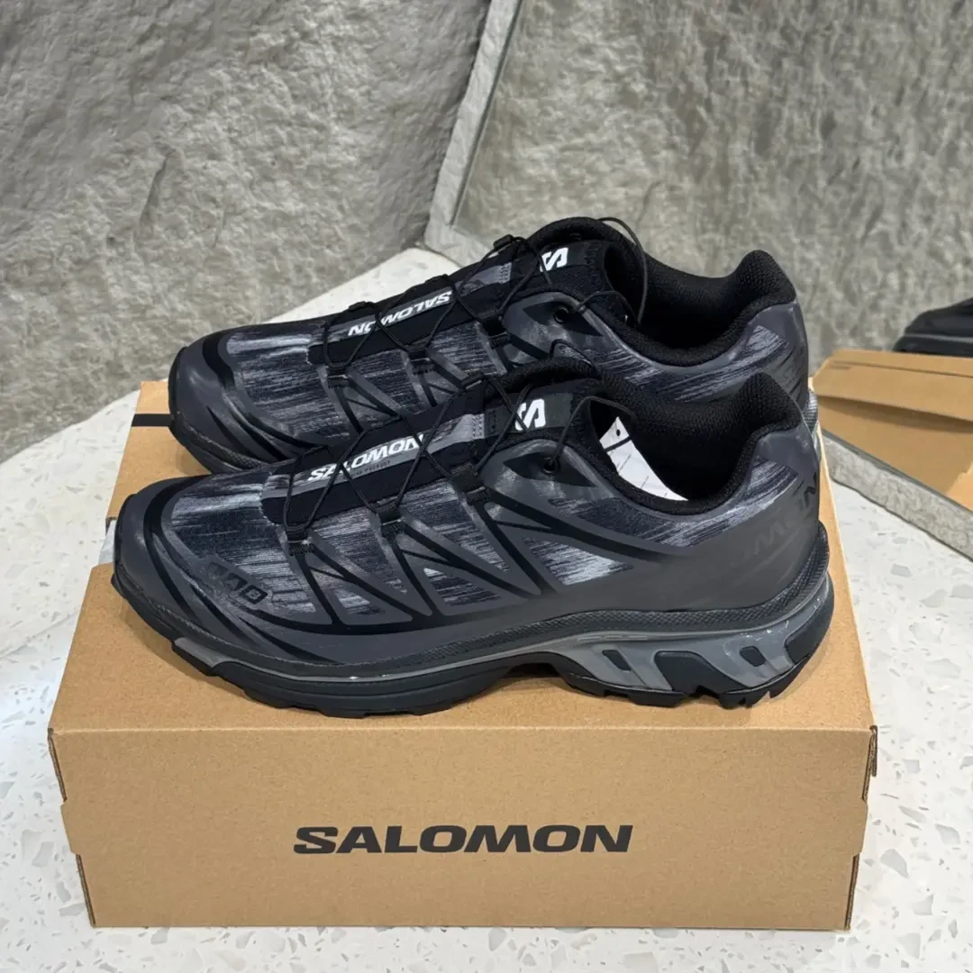 SALOMON萨洛蒙 XT-6 CAMO 低帮休闲跑步鞋男女同款黑沥青灰477805