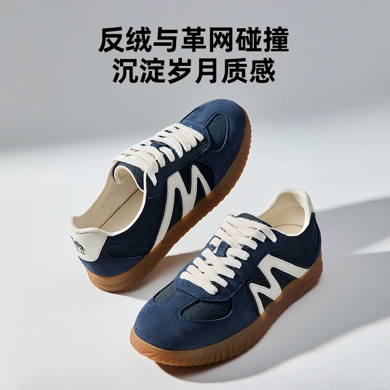 骆驼男鞋2025夏季新款欧若风德训鞋复古低帮板鞋休闲百搭女运动鞋