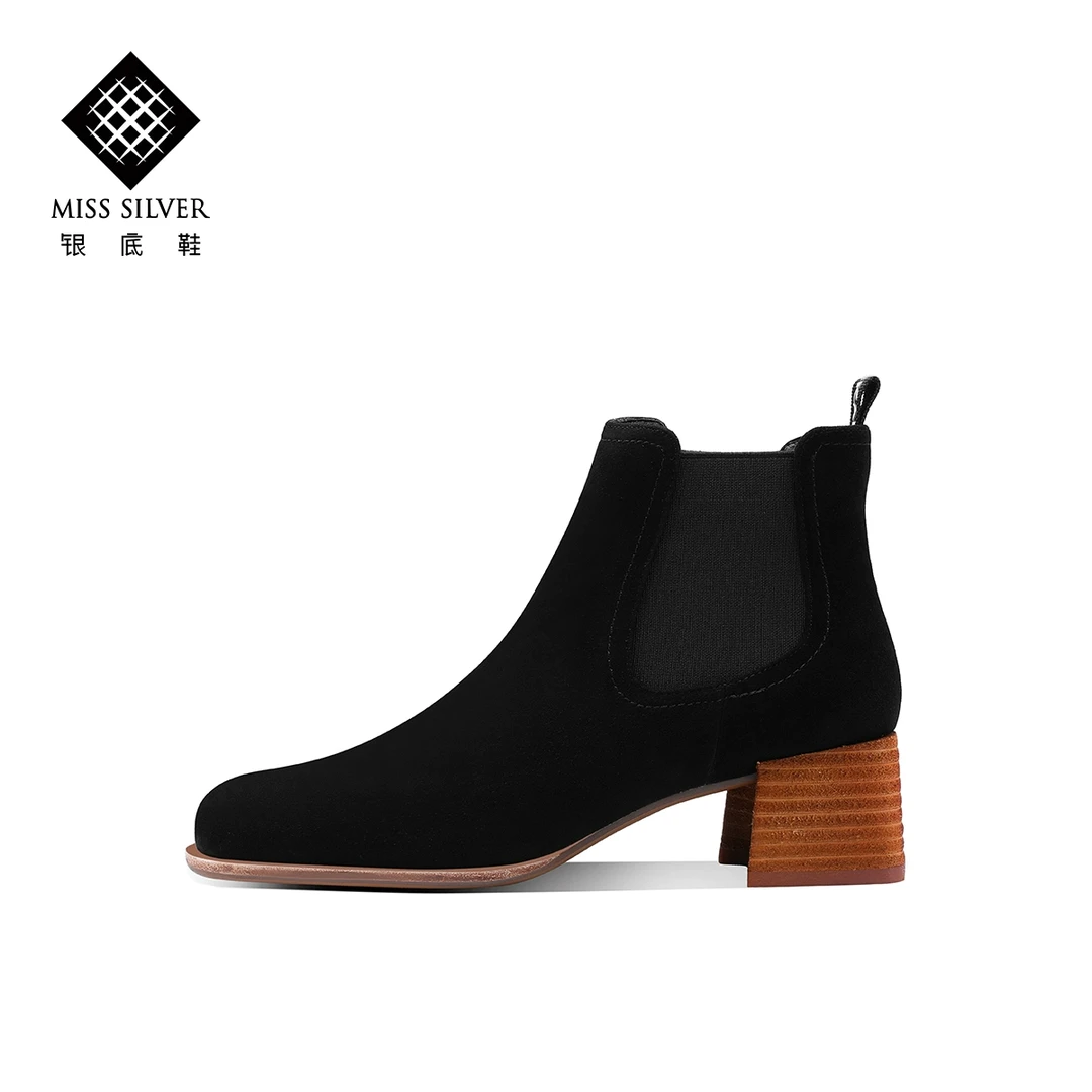 马丁靴女2020新款秋冬季圆头中跟粗跟磨砂裸靴子韩版时尚百搭短筒