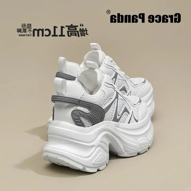 香港DR白色小个子轻便厚底老爹鞋2025新款春鞋子女ins潮牌百搭鞋