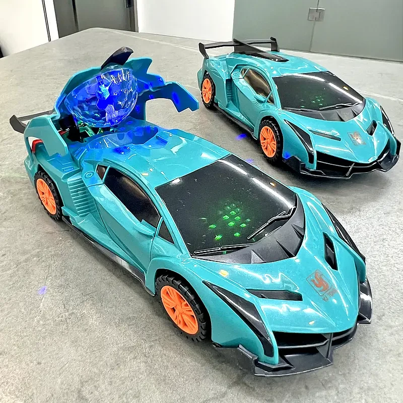 电动声光开门跑车特技旋转玩具车万向行走男宝宝1-3岁2周儿童礼物